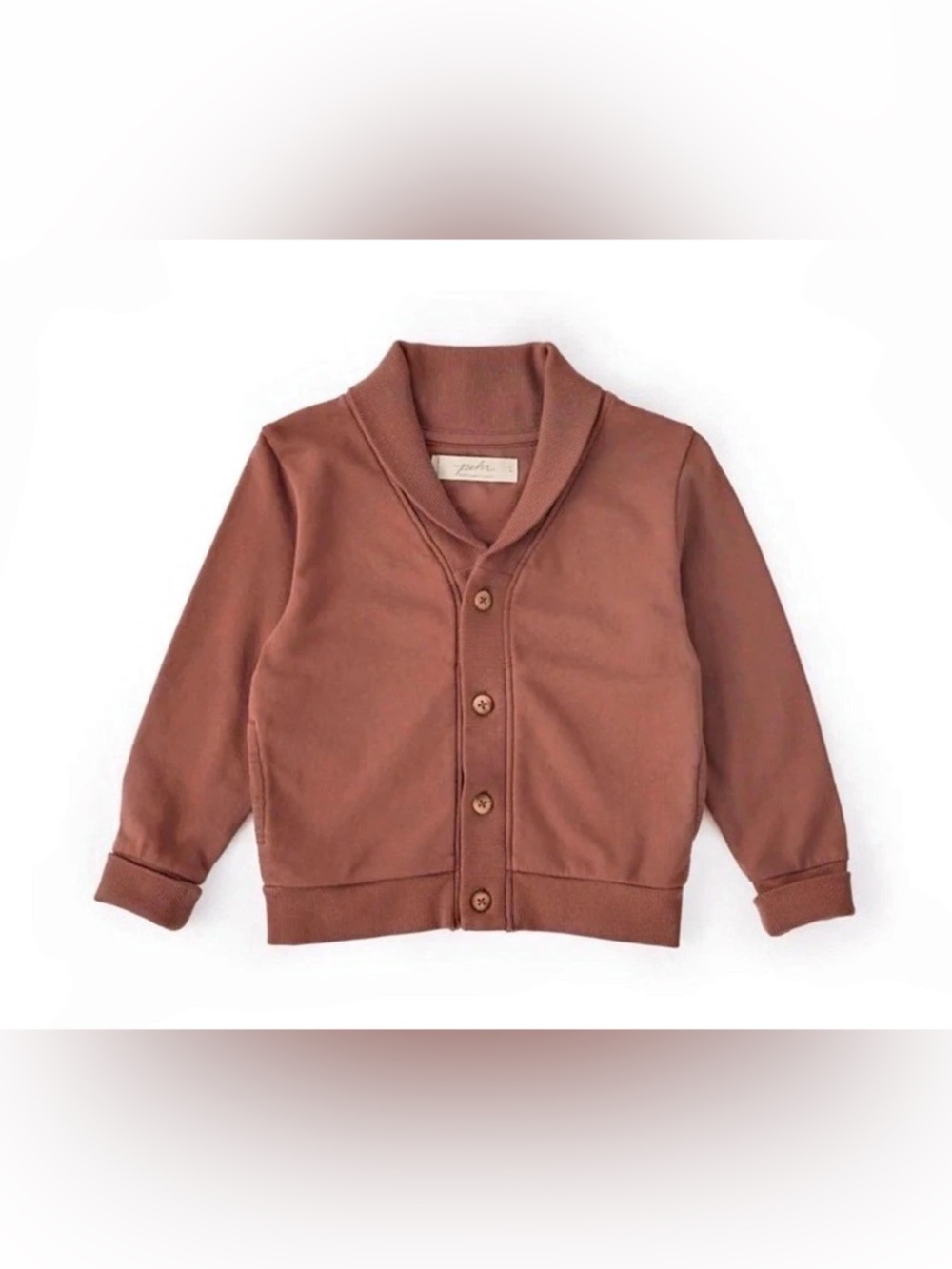 NWT Pehr French Terry Shawl Cardigan in Clay 12-18